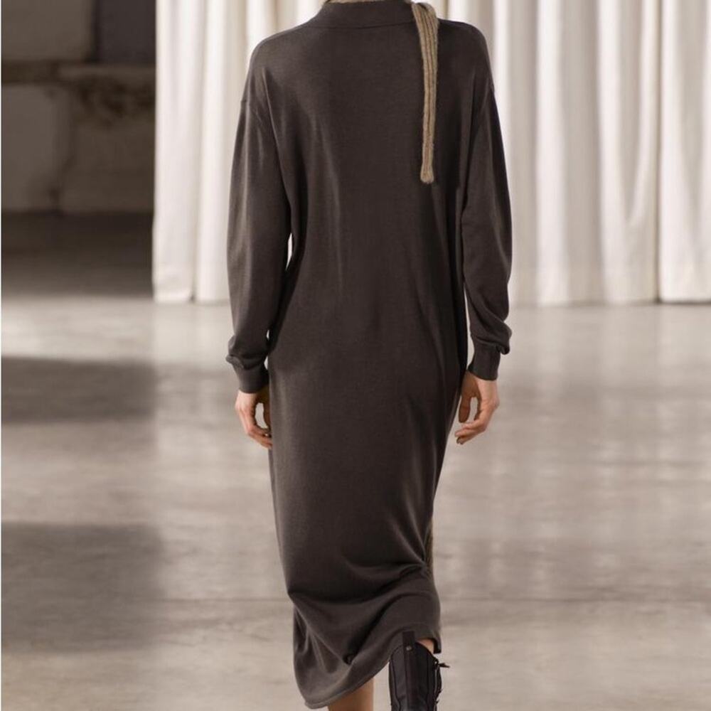 ZARA KNIT DRESS WITH SIDE BUTTONS - Picture 4 of 11